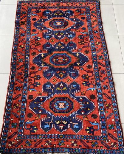 Antique Derbent Rug, Daghestan Rug, 4x7 Rug