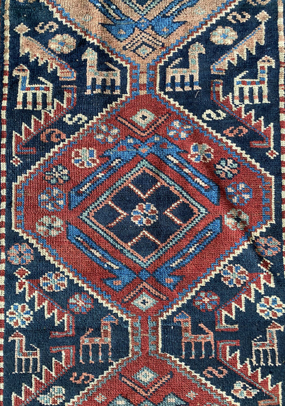 Antique Shirvan Runner Rug, 3x13 Antique Runner Rug