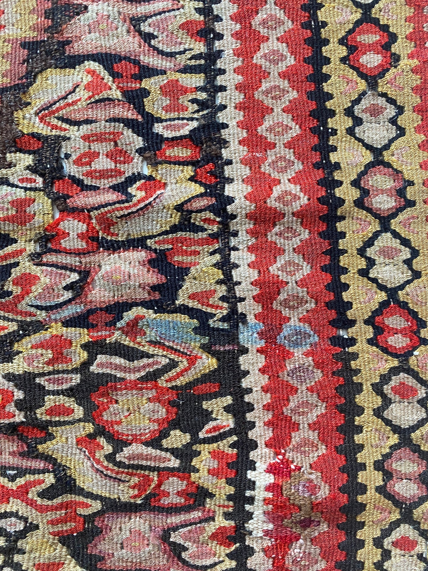 Antique Senneh Kurdish Kilim Rug