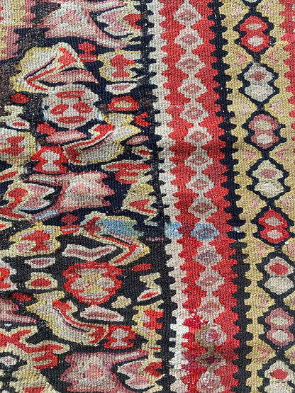 Antique Senneh Kurdish Kilim Rug