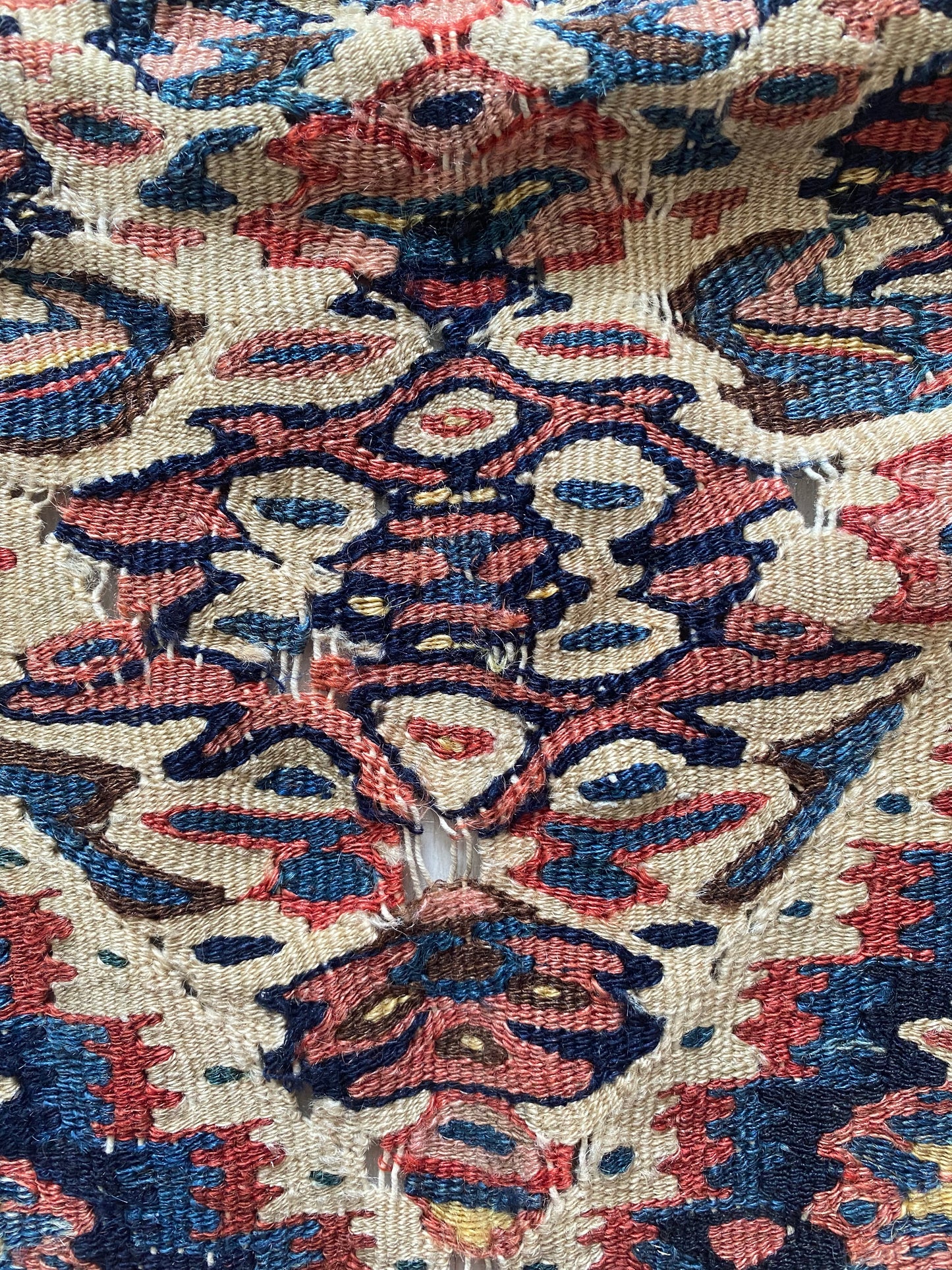 Antique Kurdish Senneh Kilim Rug