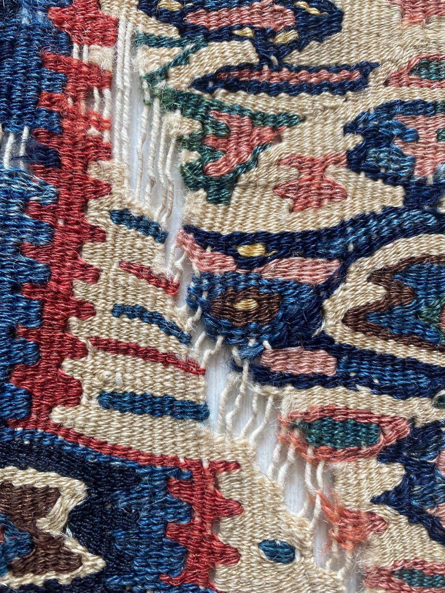 Antique Kurdish Senneh Kilim Rug