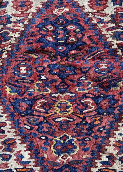 Antique Kurdish Senneh Kilim Rug