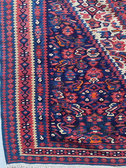 Antique Kurdish Senneh Kilim Rug