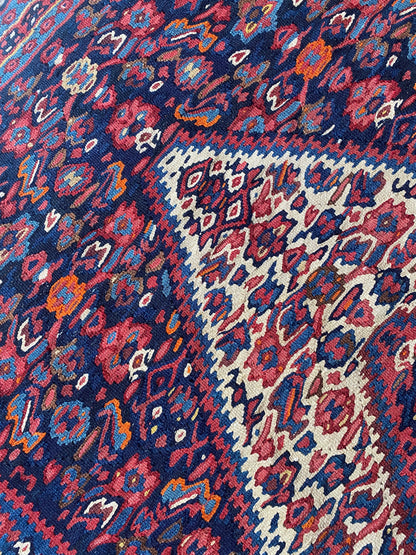 Antique Kurdish Senneh Kilim Rug