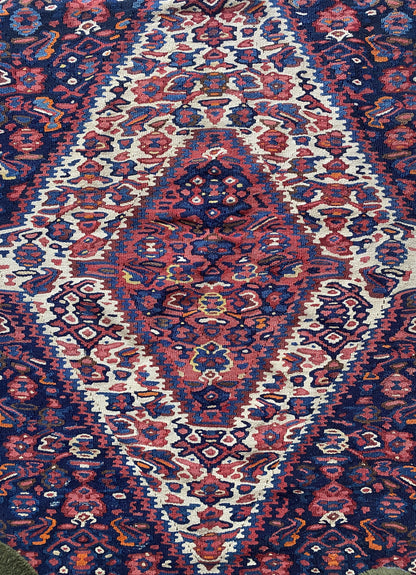 Antique Kurdish Senneh Kilim Rug