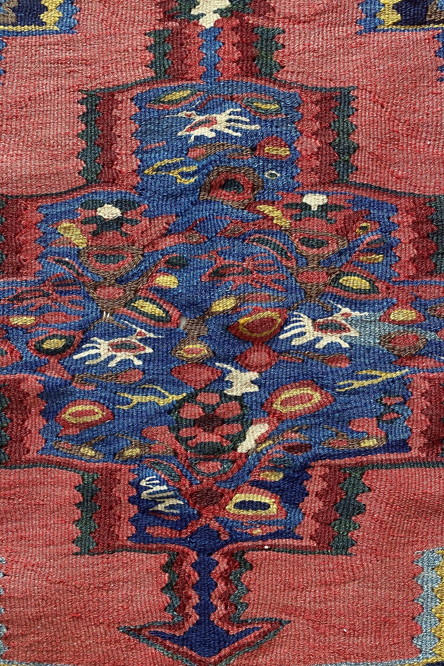 Antique Kurdish Senneh Kilim Rug