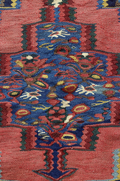 Antique Kurdish Senneh Kilim Rug