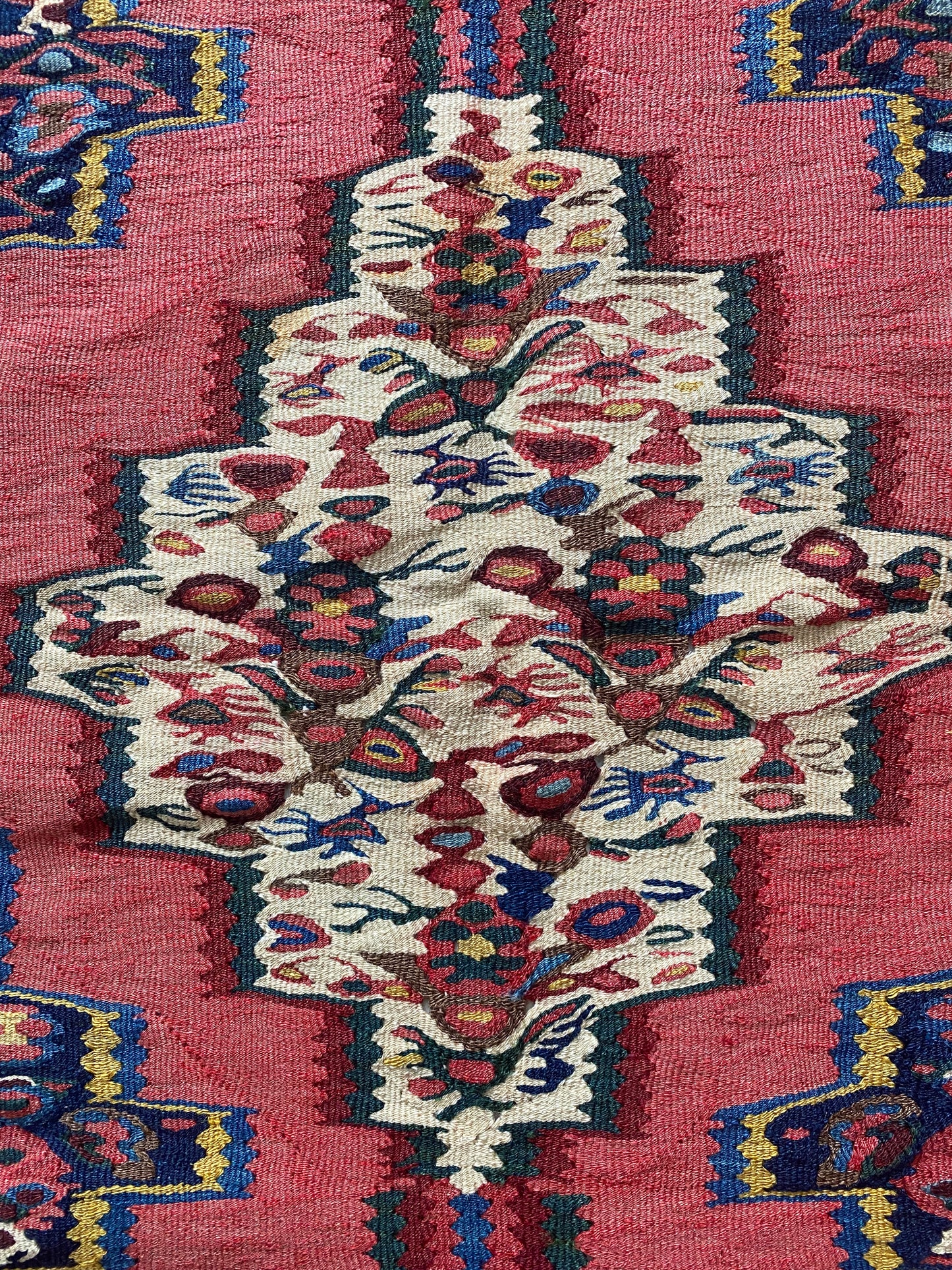 Antique Kurdish Senneh Kilim Rug