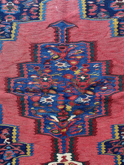 Antique Kurdish Senneh Kilim Rug