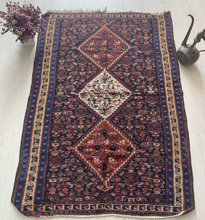 Antique Kurdish Senneh Kilim Rug