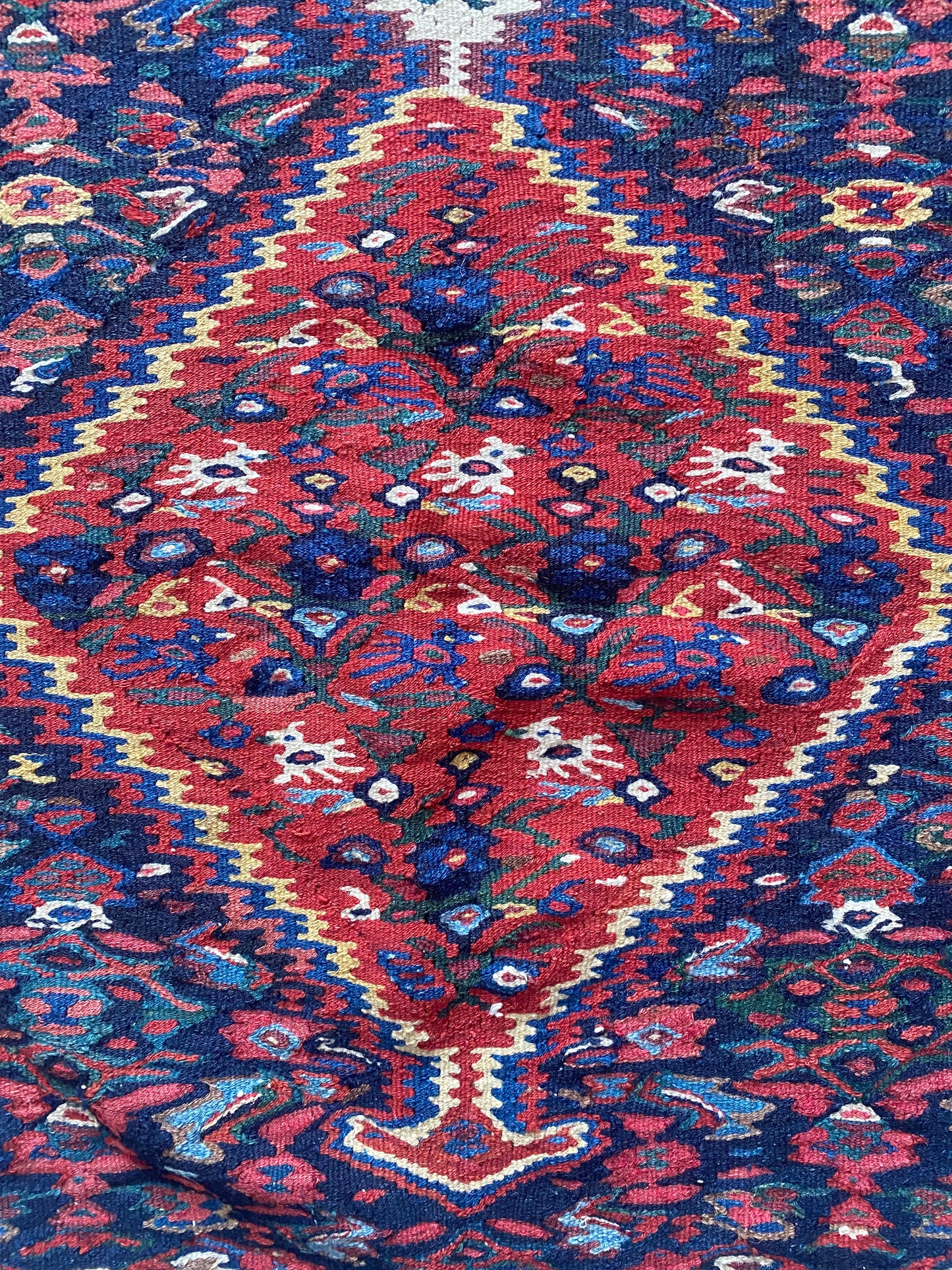 Antique Kurdish Senneh Kilim Rug