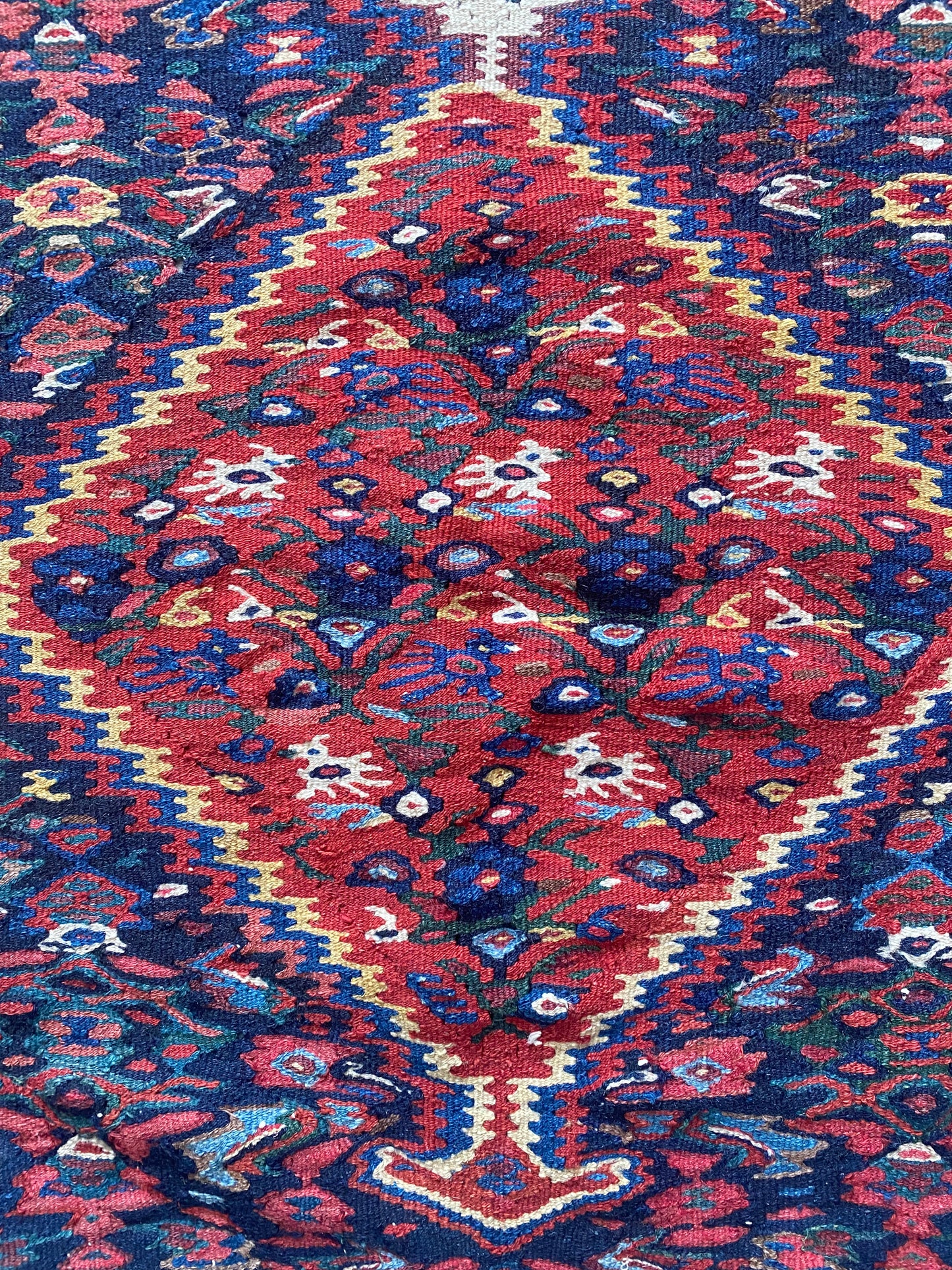 Antique Kurdish Senneh Kilim Rug