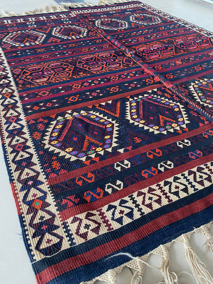 Kurdish Kilim Rug, Kurdish Tribal Kilim, 5x7 Kilim Rug, Nomadic Kilim, Herki Tribe Kilim, Oriental Kilim, Collection Piece,Oriental Rug