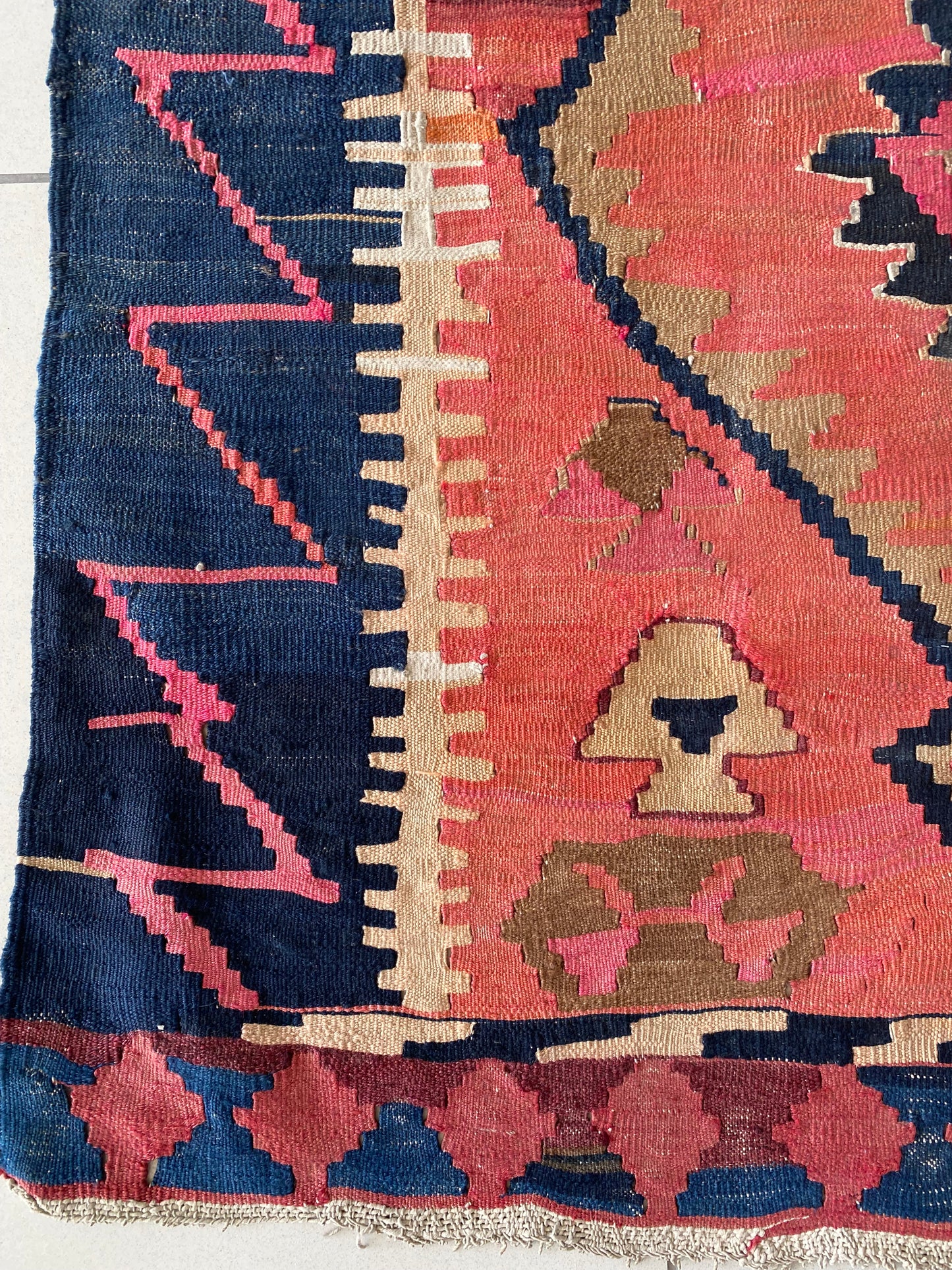 Antique Shirvan Kilim Rug, 4x10 Feet Rug, Caucasus Kilim