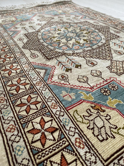 Pure Silk Turkish Hereke Rug