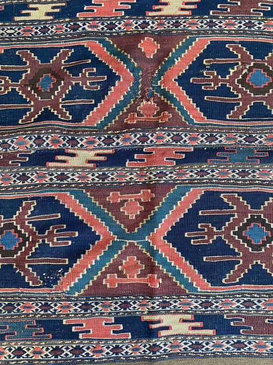 Mafrash Panel, Antique Caucasus Kilim, Open Beshik Kilim