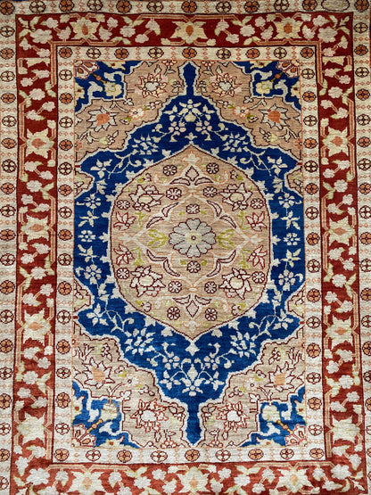 Turkish Pure Silk Hereke Rug