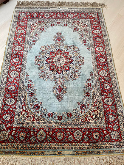 Authentic Handmade Turkish Silk Rug, 3x4 Silk Rug, Silk Carpet, Elegant Pure Silk Rug