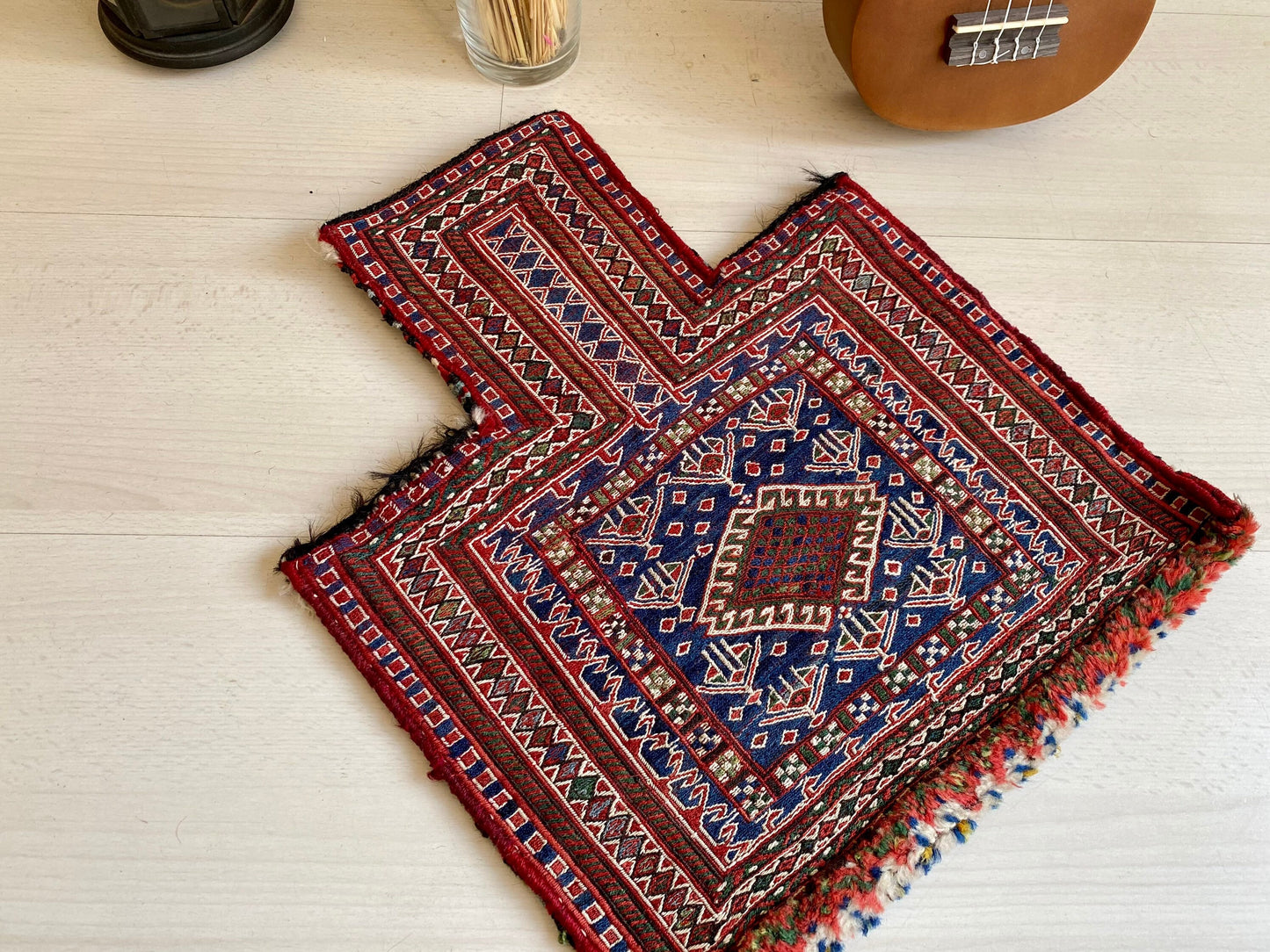 Antique Tribal Bakhtiari Salt Bag, East Anatolian, South Caucasus Nomadic Lifestyle, Soumak Salt Bag, Namakdan