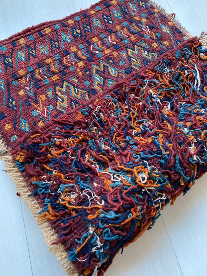 Small Kilim Rug, Bag Face Rug, Mafrash Panel, Vintage Kilim Rug, Oriental Kilim, Nomadic Kilim, Tribal Kilim