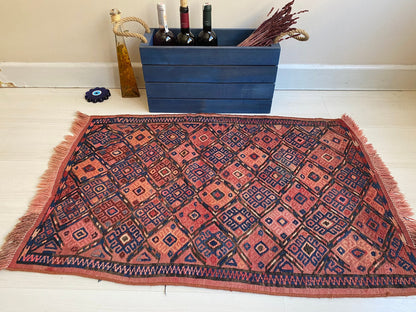 Vintage Kilim Rug, Jijim Rug, Caucasian Rug, Kilim Rug