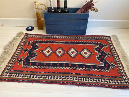 Afshar Rug, 2x3 Vintage Kilim Rug