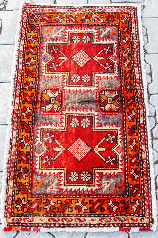 Vintage Rug,Turkish Rug,Wool Rug,Anatolian Rug,Handmade Rug,Handwoven Rug,Oriental Rug,Traditional Rug,2x3 Rug,Malatya Rug,Kurdish Rug