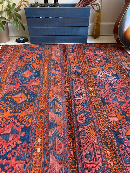 Sumak Rug,Soumak Rug,Caucasian Kilim,Caucasian Soumak,Bedding Bag Rug,Mafrash Panel,Caucasian Mafrash,Sumak Kilim Rug