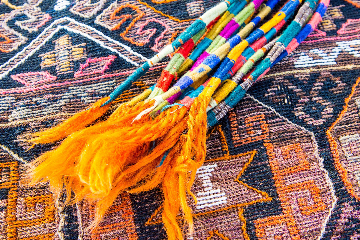 Kurdish Kilim Piece, Bag Face, Open Parzun, Storage Bag Face