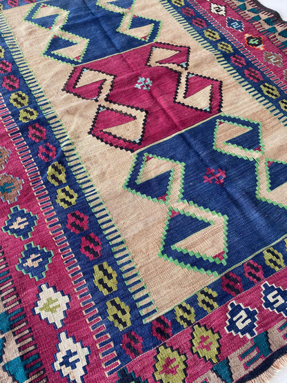 Vintage Kilim Rug,Konya Kilim Rug,Konya Obruk Kilim,Obruk Kilim Rug,Collectable Kilim Rug,Tribal Kilim Rug,Nomadic Kilim Rug,Oriental Kilim