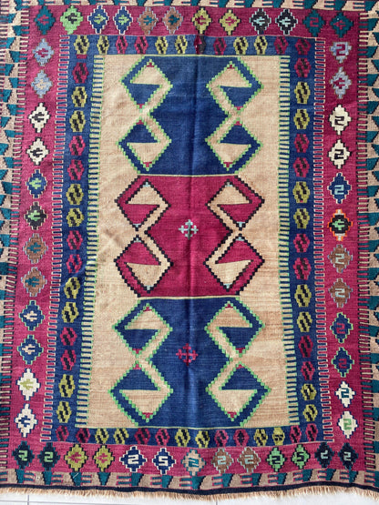 Vintage Kilim Rug,Konya Kilim Rug,Konya Obruk Kilim,Obruk Kilim Rug,Collectable Kilim Rug,Tribal Kilim Rug,Nomadic Kilim Rug,Oriental Kilim