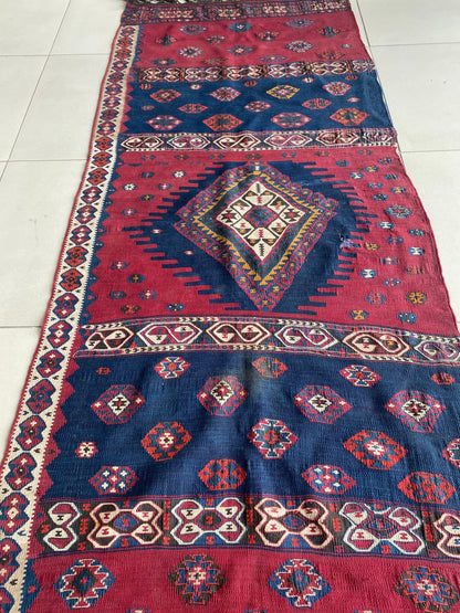 Kurdish Kilim Rug. East Anatolian Kilim. Small Kilim Runner. Tribal Kilim Rug. Tribal Kilim Runner