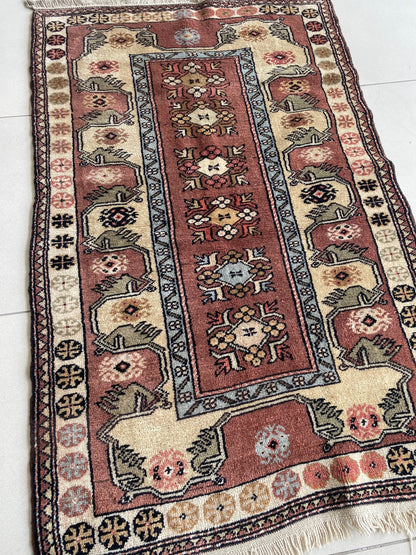 Vintage Turkish Milas Rug