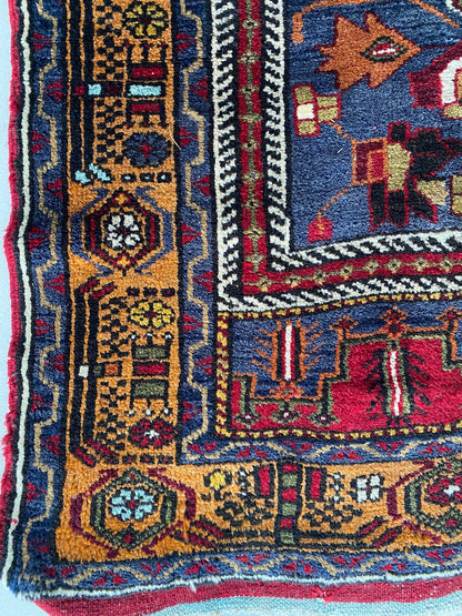 Turkish Vintage Rug, Yahyali Rug, Tribal Rug, 3x6 Rug,Ethnic Rug, Oriental Rug, Handwoven Rug, Nomadic Rug,Rug for Living Room, Kitchen Rug