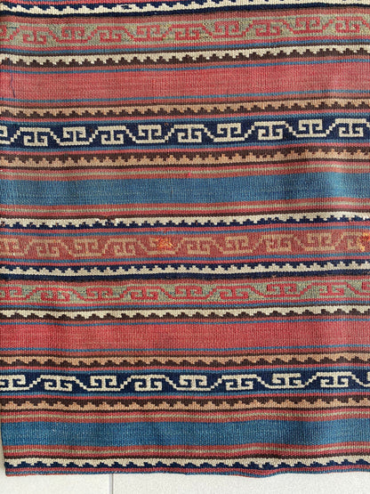 Caucasian Cicim Kilim. 4x5 Kilim Rug. Cicim Kilim. Antique Cicim Kilim.