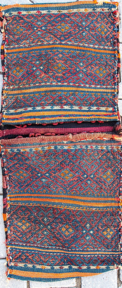 Herki Tribe, Kurdish Saddle Bag,Camel Saddle Bag,Horse Saddle Bag,Donkey Saddle Bag, Jajim Saddle Bag,Saddle Bag Decore,Tribal Kilim Bag