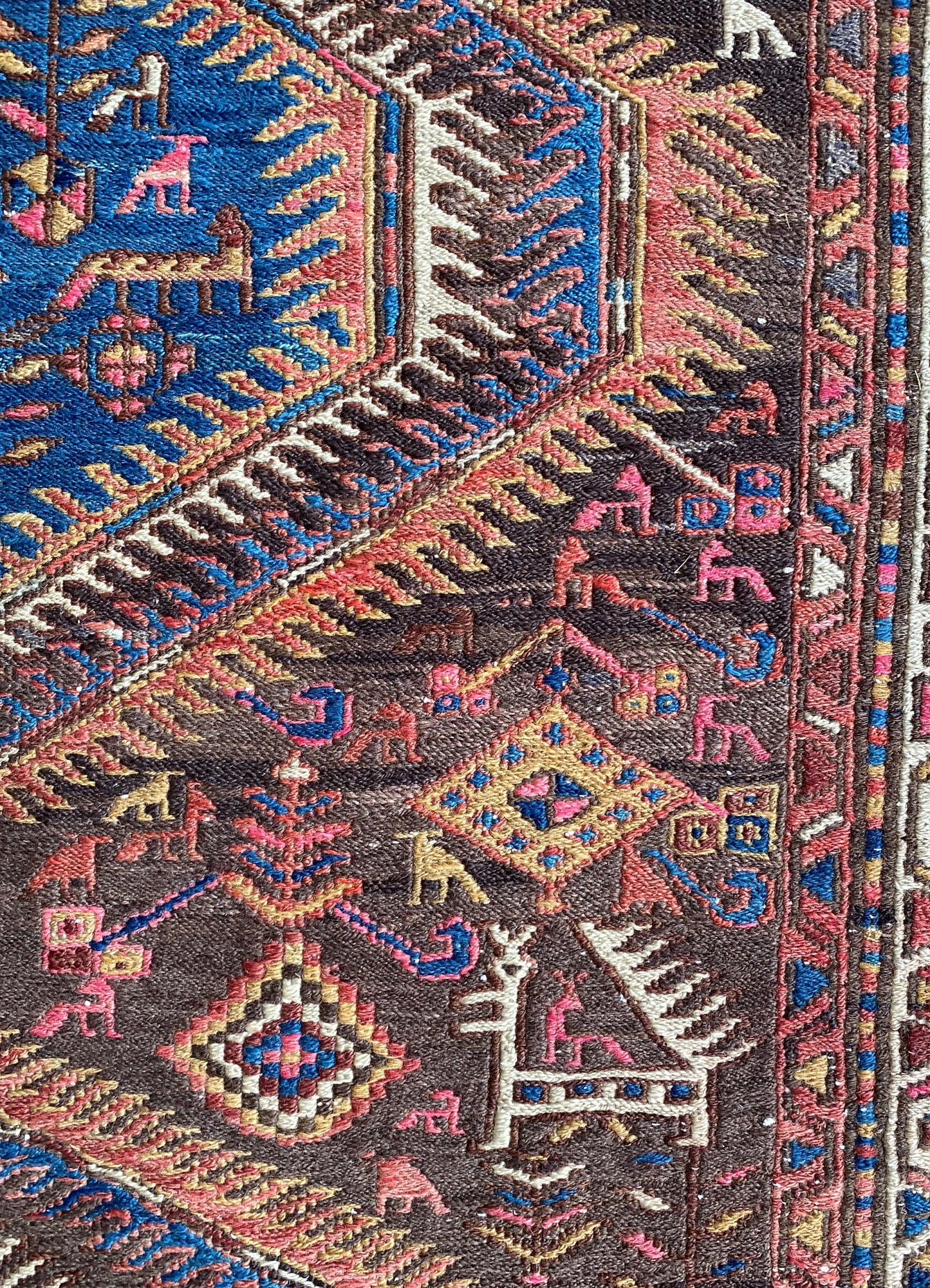 Antique Sumak Runner from Caucasus, 4x10 Antique Runner Rug