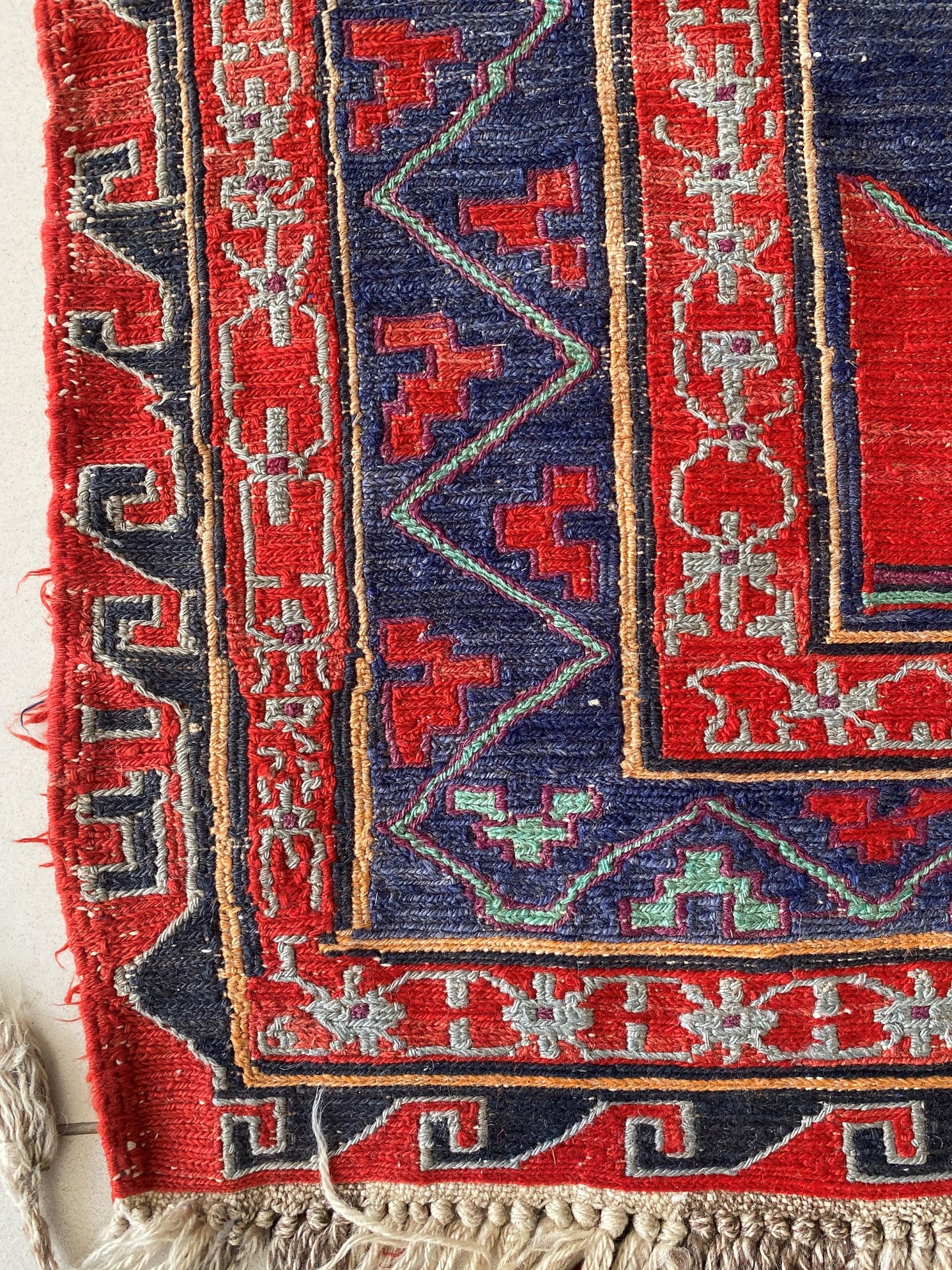 Old Caucasus Sumak, Old Russian Sumak, Daghestan Sumak, 4x8 Sumak, 4x8 kilim