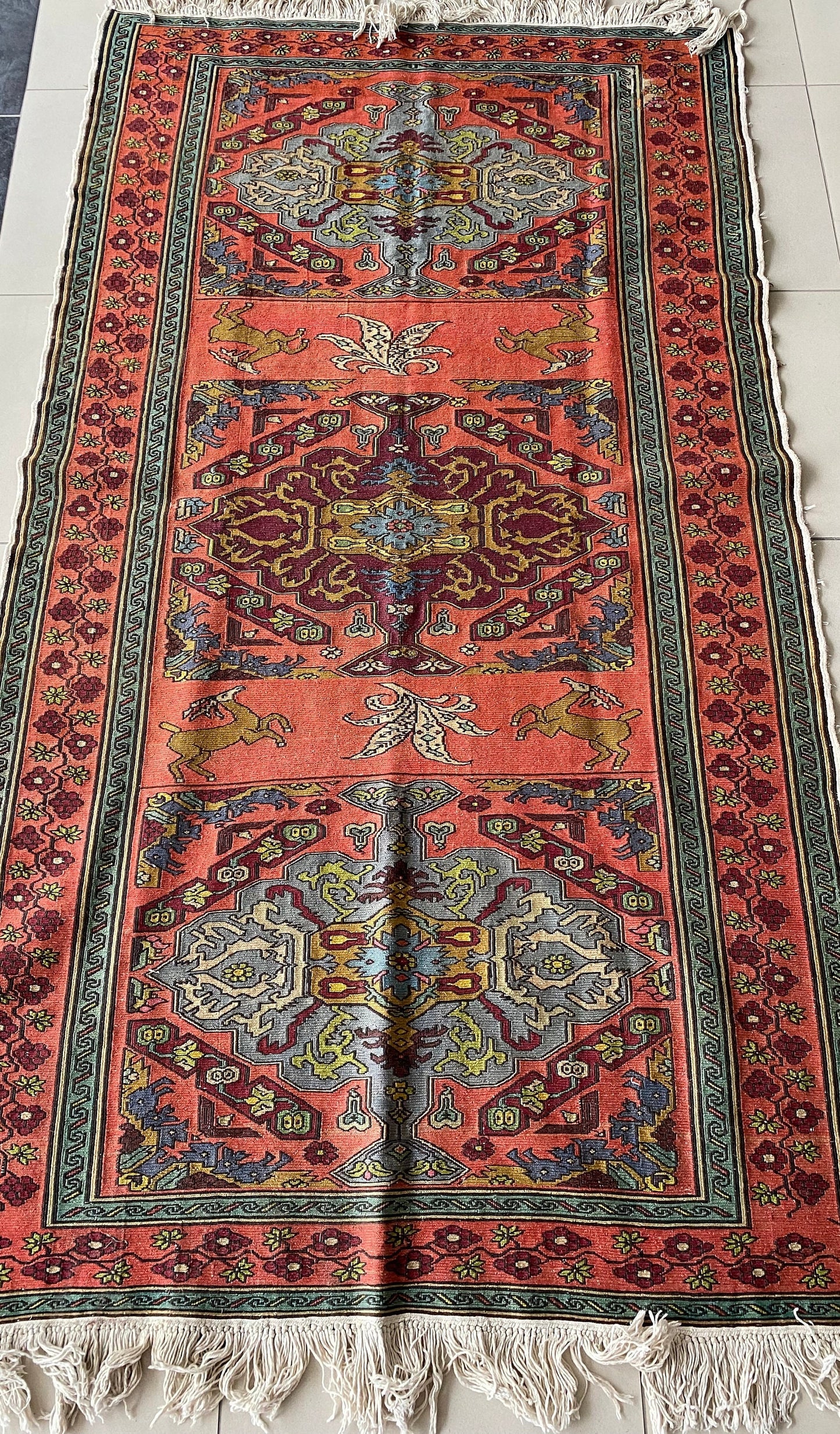 Magnificent old Caucasus Sumak, Old Russian Sumak, Daghestan Sumak, 5x9 ft Sumak