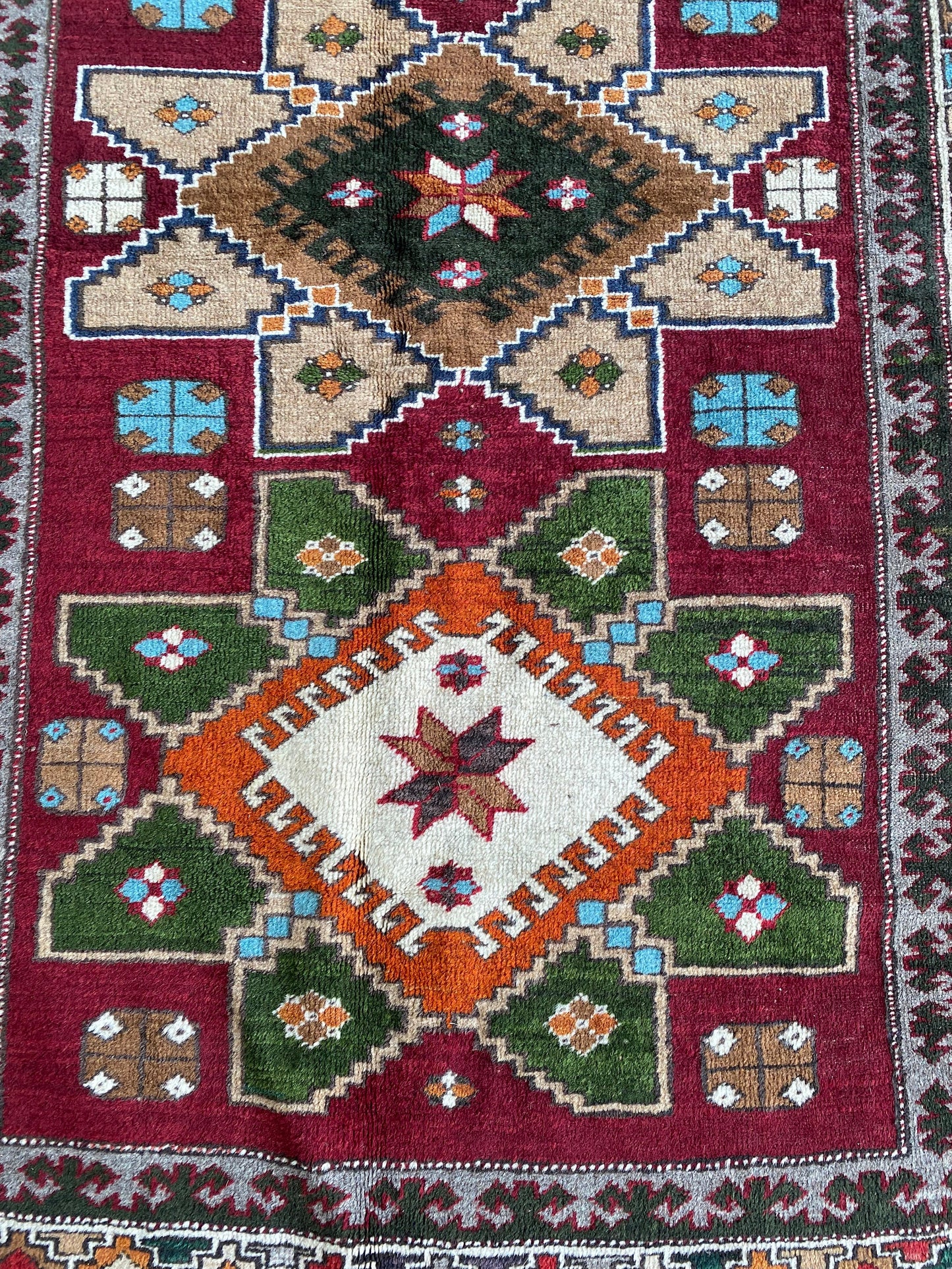 Kars Rug,Wool Rug,Kurdish Rug,Anatolian Rug,Vintage Rug,Oriental Rug,Caucasus Rug,Tribal Rug,Nomadic Rug,Kazak Design Rug,5x7 Rug