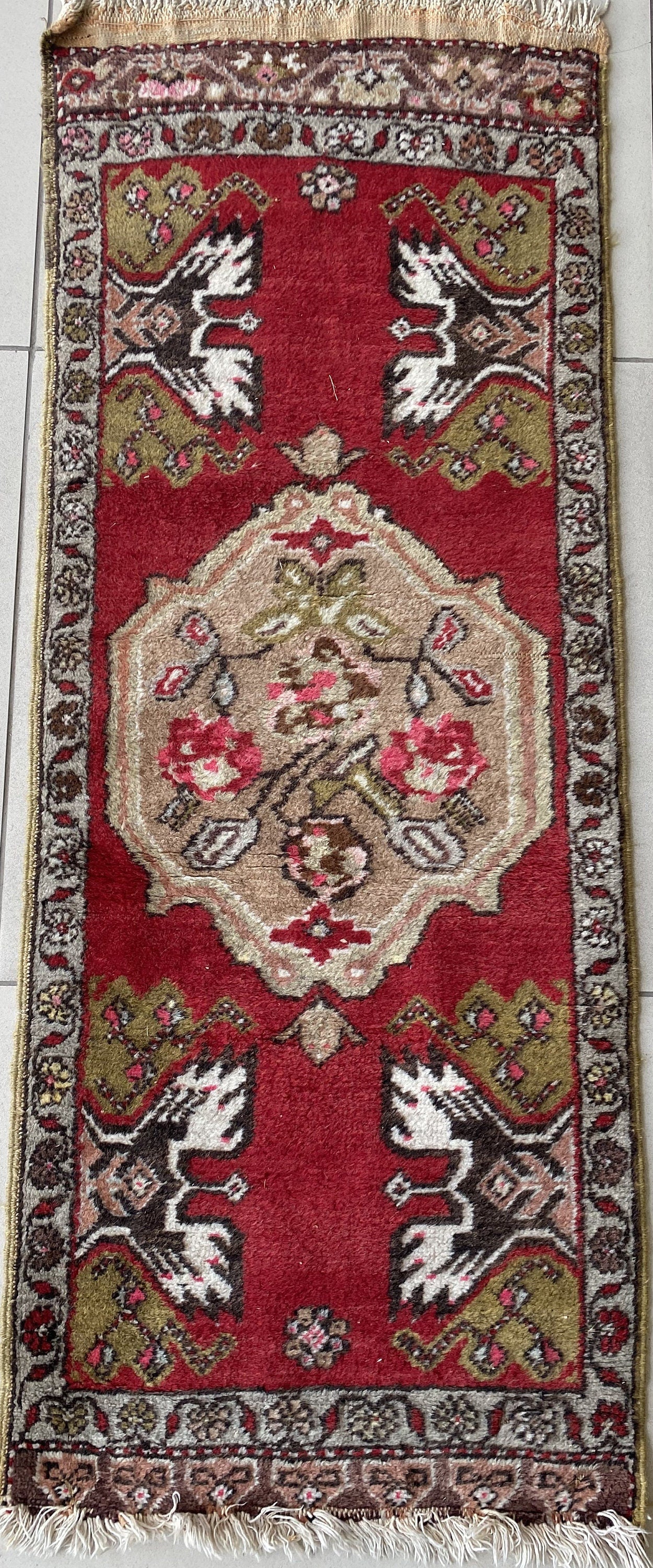 Vintage Rug, Kars Rug, Turkish Rug, Handmade Rug, Handwoven Rug, Oriental Rug, Turkish Rug, 2x4 Rug, Tribal Rug, Wool Rug