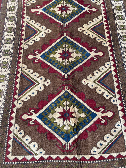 Vintage Rug,Wool Rug,Hanmade Rug,Tribal Rug,Oriental Rug,Kars Rug,Konya Rug,Nomadic Rug,5x7 Rug,Turkish Rug,Handwoven Rug,Kazak Design Rug