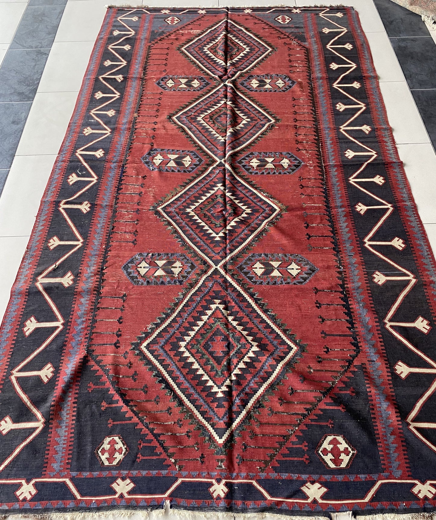 Antique Caucasus Kilim Rug