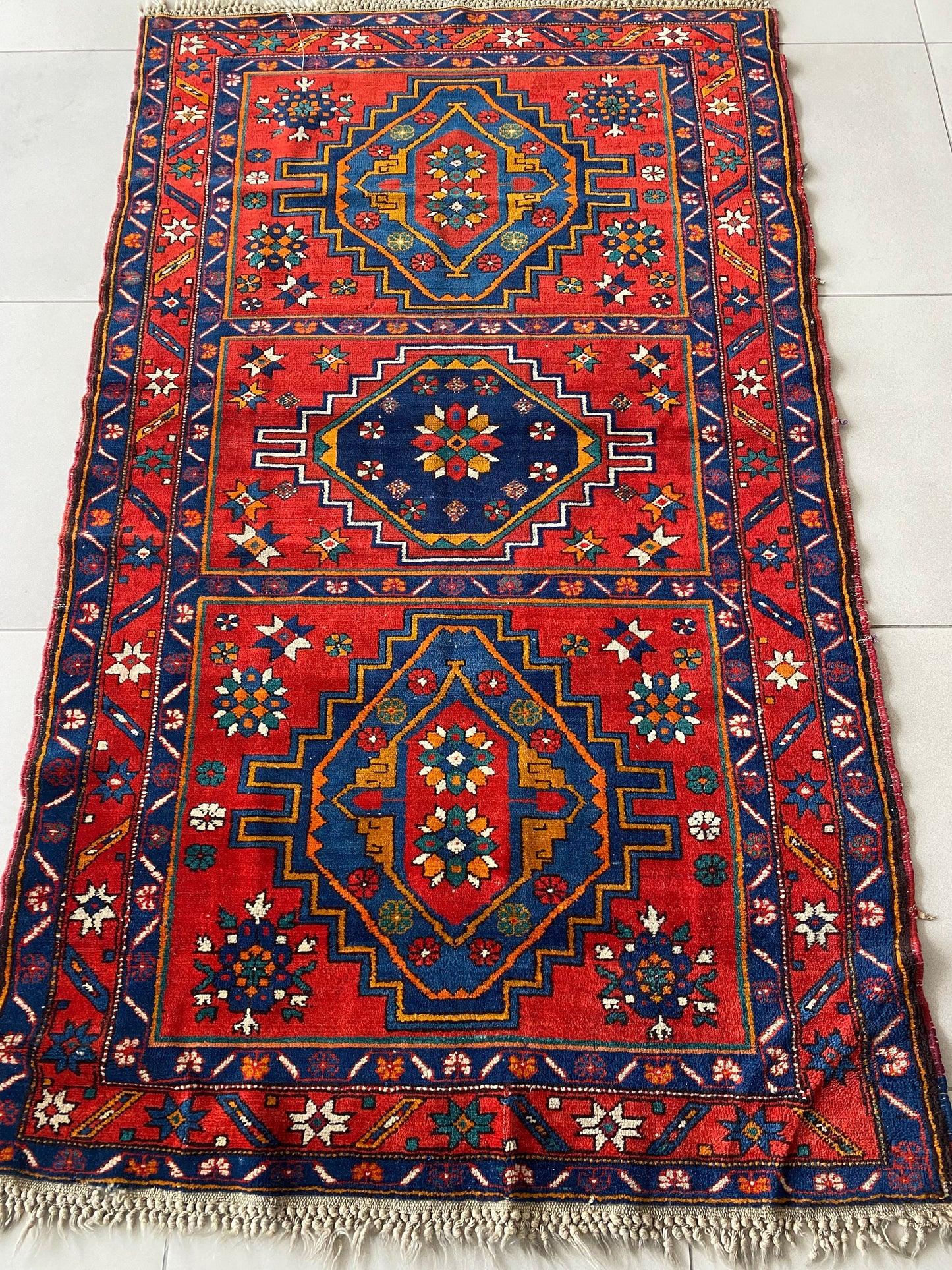 Antique Derbent Rug, 4x7 Rug, Daghestan Rug