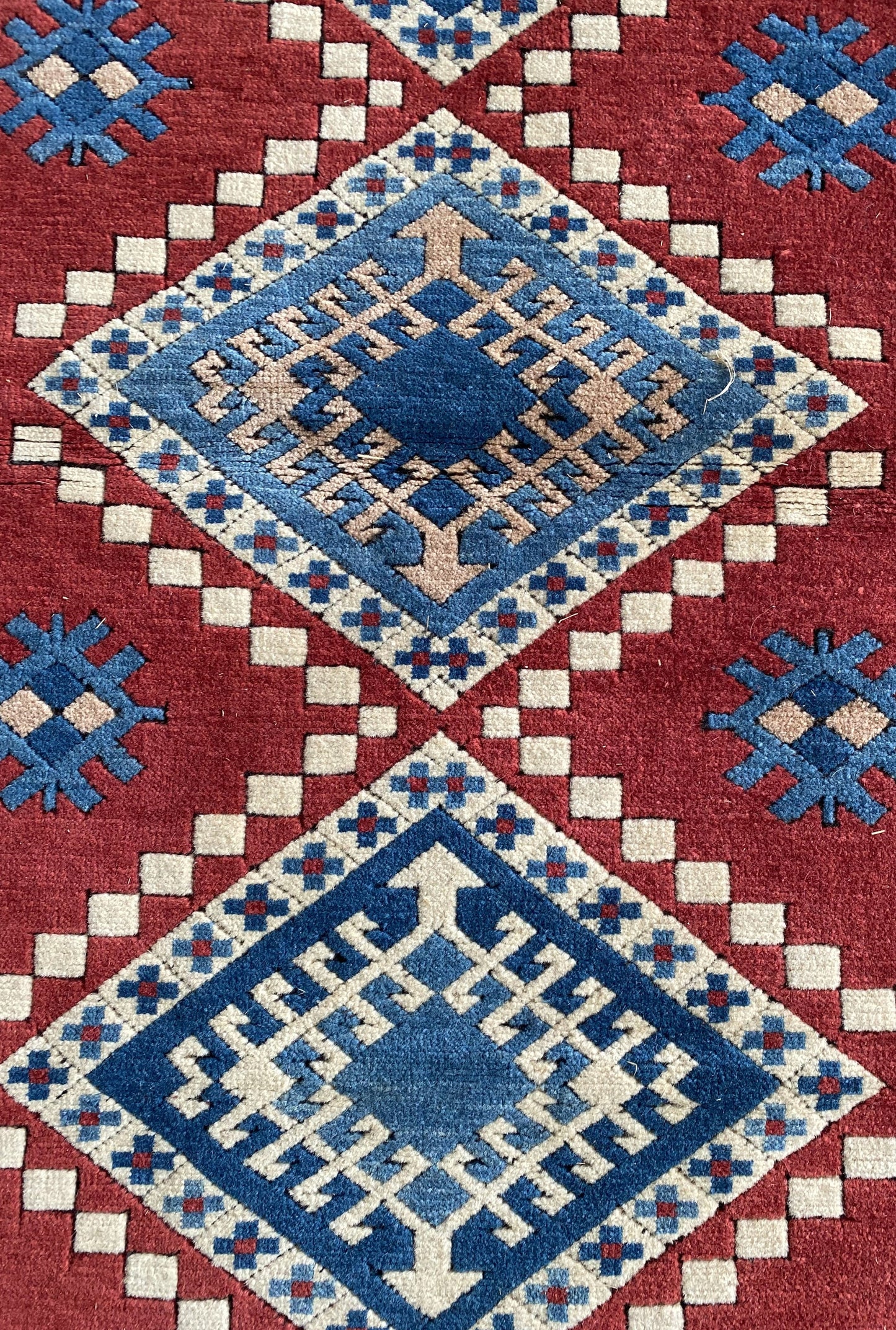 Vintage Rug,Wool Rug,Handmade Rug,Kars Rug,Konya Rug,Turkish Rug,Oriental Rug,Tribal Rug,Nomadic Rug,3x5 Rug,Kazak Design Rug,Traditional