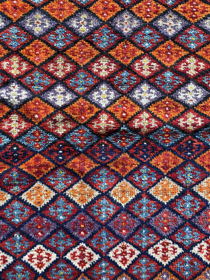 Semi Antique Kurdish Carpet,Kurdish Rug,Herki Nomad Rug,Colorful Handmade Rug,Oriental Rug,Nomadic Rug,3x7 Rug