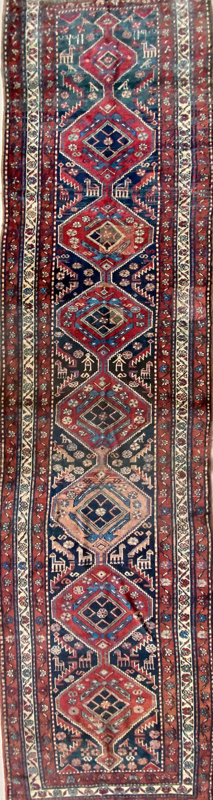 Antique Shirvan Runner Rug, 3x13 Antique Runner Rug