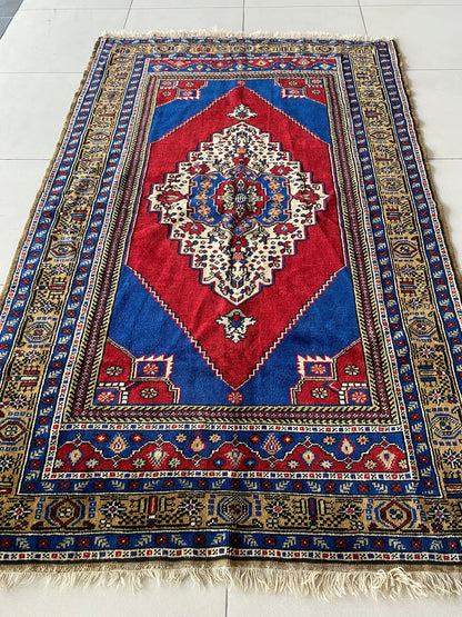 Vintage Turkish Rug,Anatolian Handmade Rug,Taspinar Carpet,Kayseri Rug,Central Anatolia Rug,Wool Rug,5x7 ft Rug