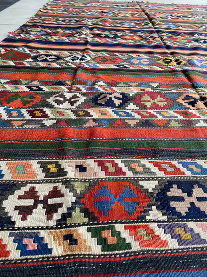 Antique Caucasus Kilim, 6x10 Kilim Rug